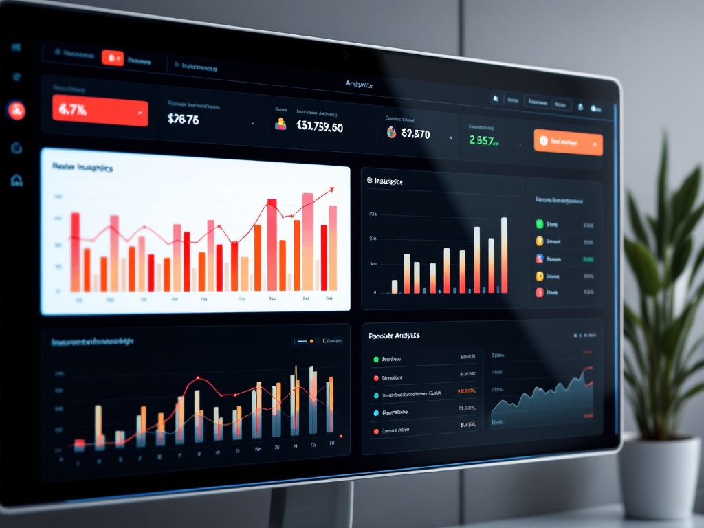 Ecrã com dashboard de análise de seguros